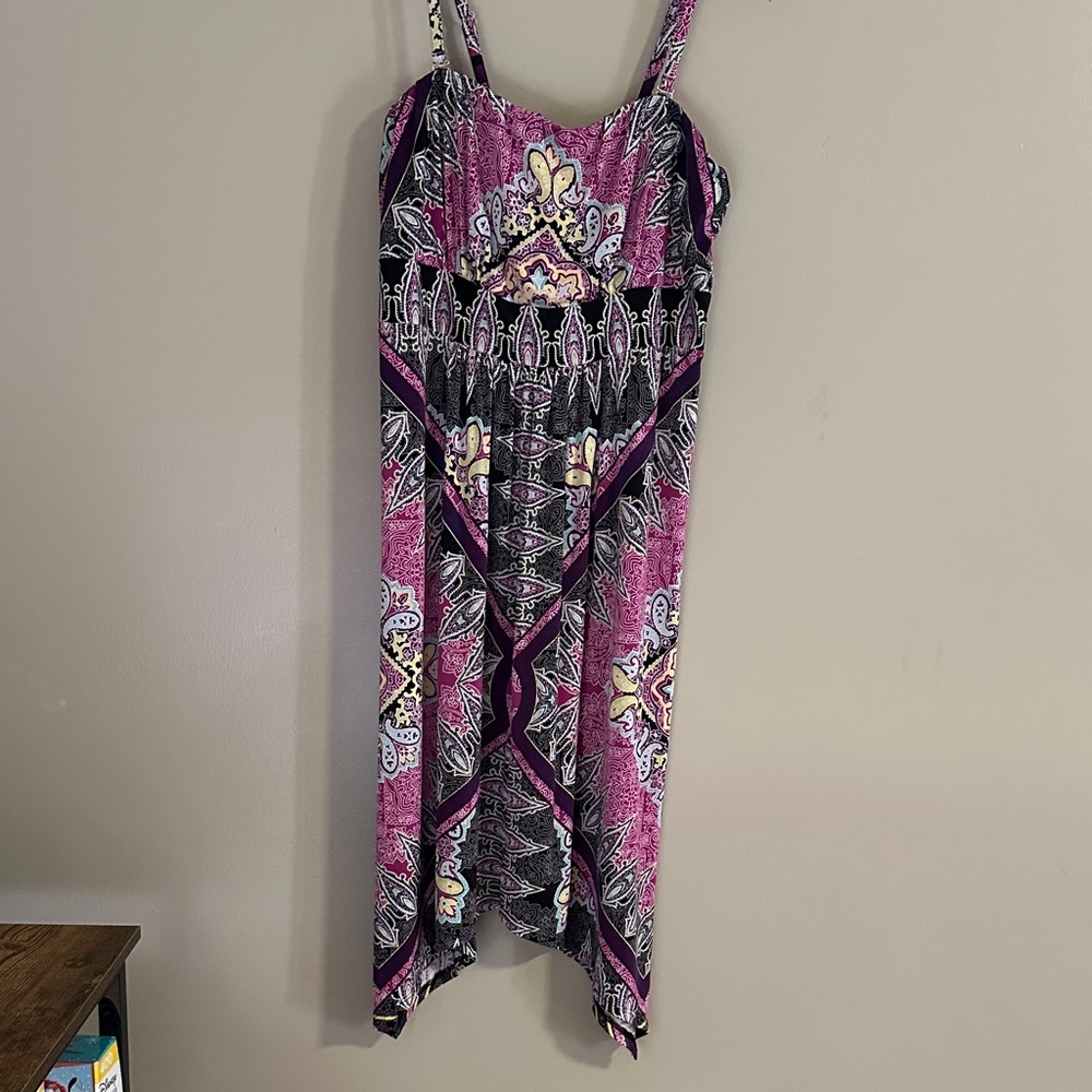Soma Purple and Black Patterned Top